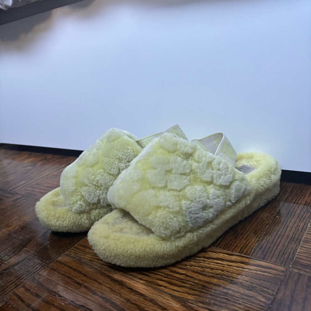 UGG Women Pollen Fluff Yeah Poppy Slide Sheepskin Slipper Sandals, US 5 37EU